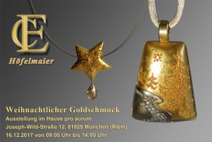 Weihnachtlicher Goldschmuck von EC Höfelmaier in München Riem bei pro aurum im Dezember 2017